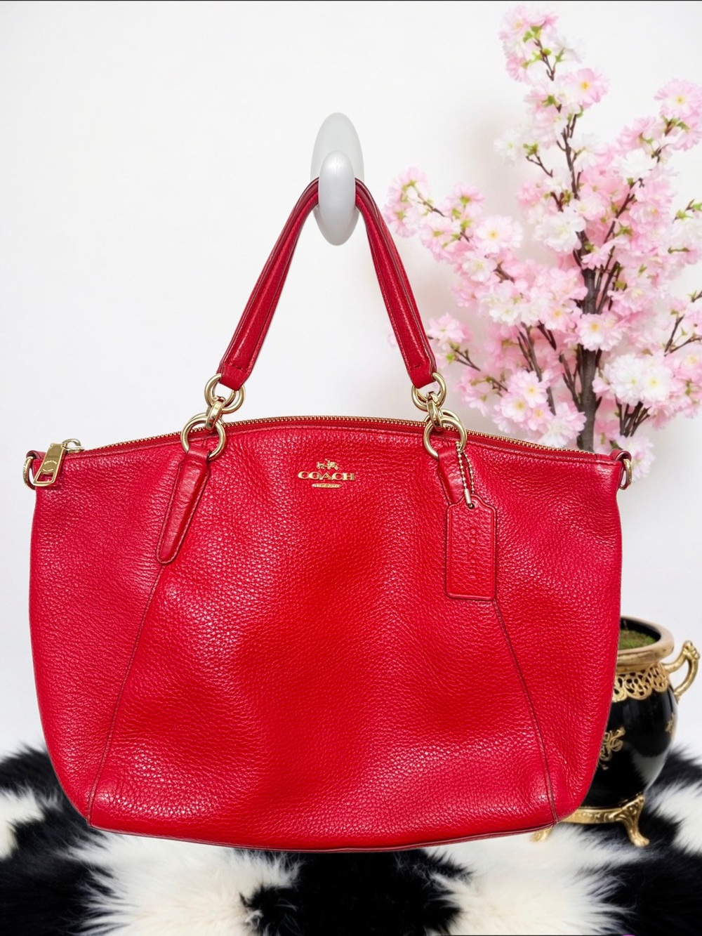 COACH KELSEY PEBBLE LEATHER SATCHEL